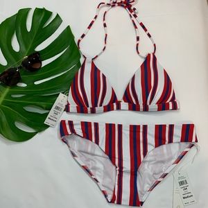 NWT 2 Piece set PUSH UP Bikini Top + Bottom Stripe‎